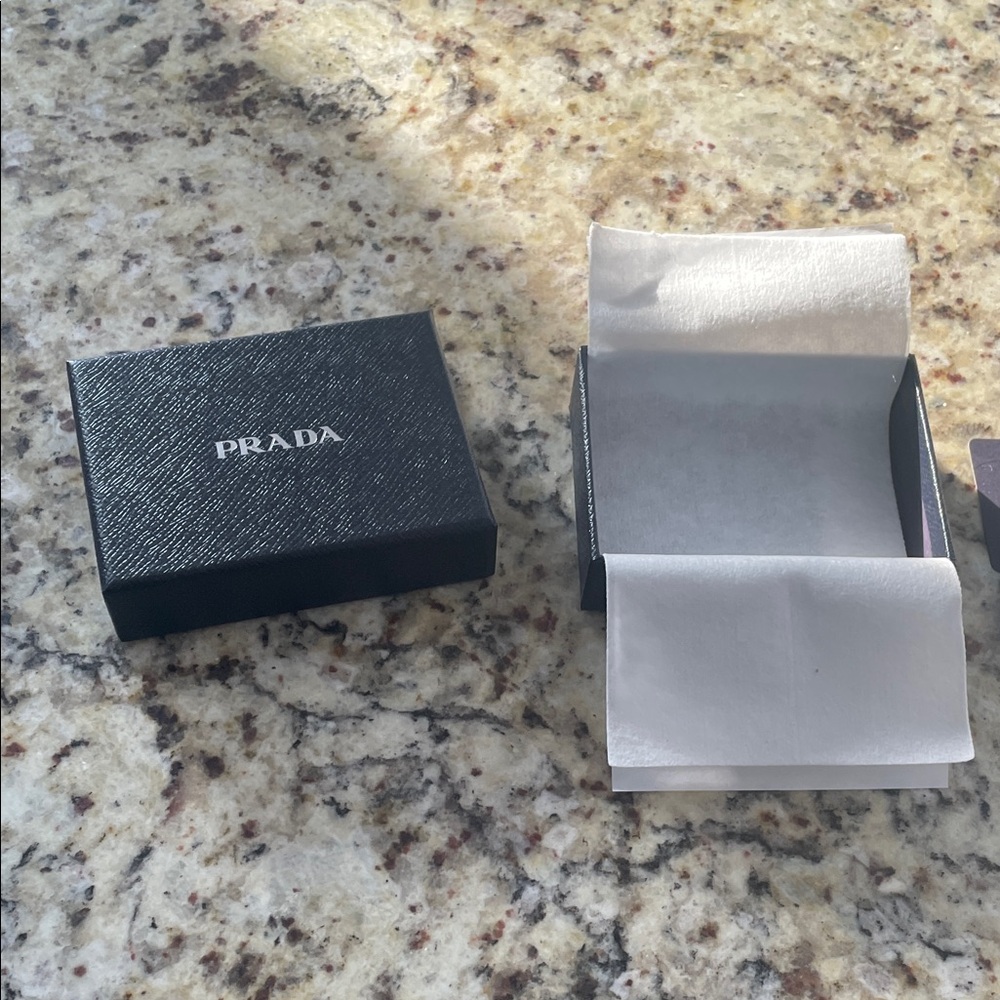 Prada Taupe Leather Card Holder - Picture 7 of 9